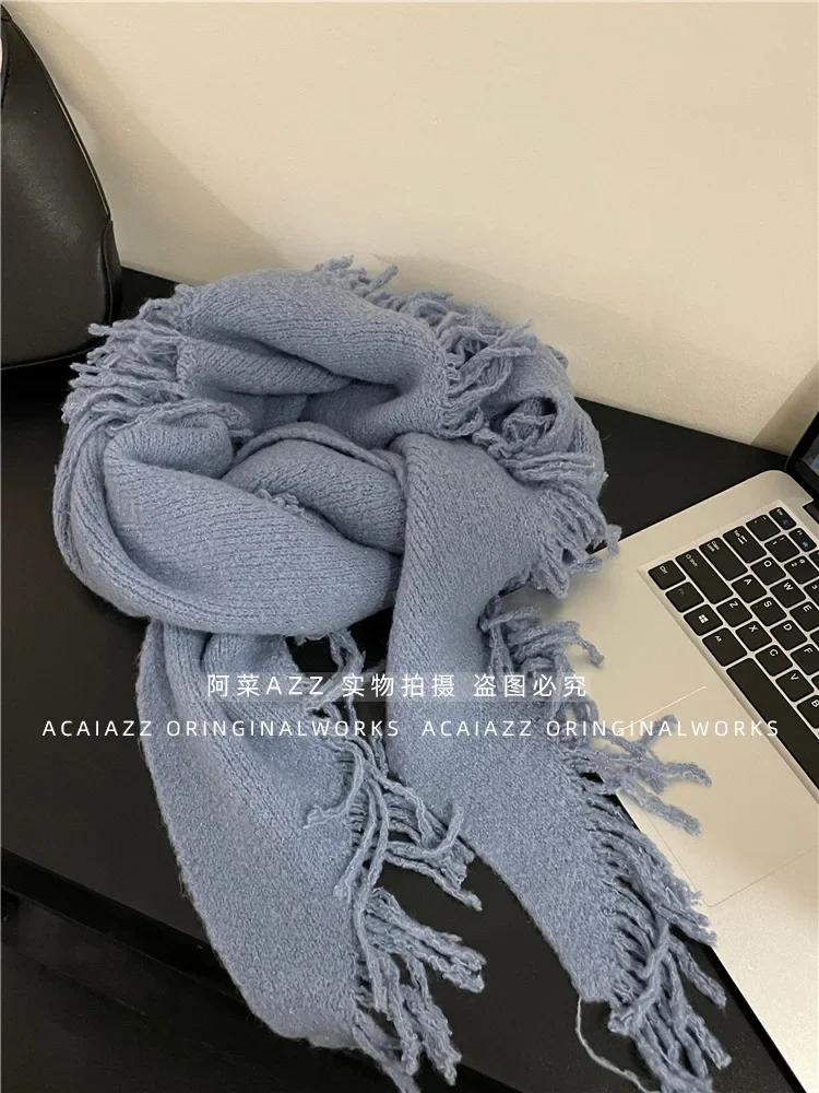 Autumn and Winter New Fashionable Versatile Wool Shawl High-end Knitted Scarf Women's Winter Warm Scarf Triangle Scarf