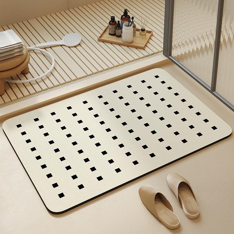 Bathroom Mats Cream Wind Diatom Mud Absorbent Pad Bathroom Entrance Mat Bathroom Toilet Quick-Drying Non Slip Carpet