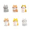 6Pcs/set Cartoon Cat Animal Miniatures Resin Desktop Ornaments Fairy Garden Decoration Micro Landscape