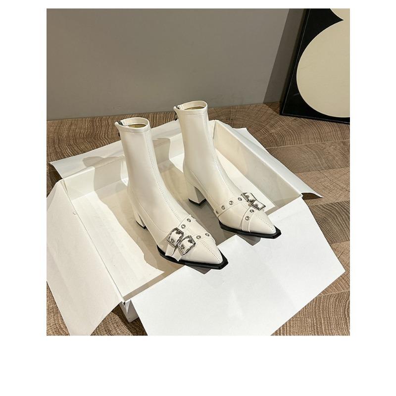 Ankle High Heels Women Chelsea Boots Sexy Pointed Toe Designer Shoes New Brand Winter  Shoes Dress Gladiator Lady Chaussures