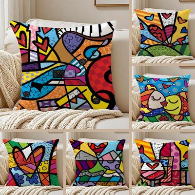 BBritto Art Design Cushion Cover Pillowcase Ultra Soft Skin Friendly Fabric Cloud Like Comfort  Concealed Zipper