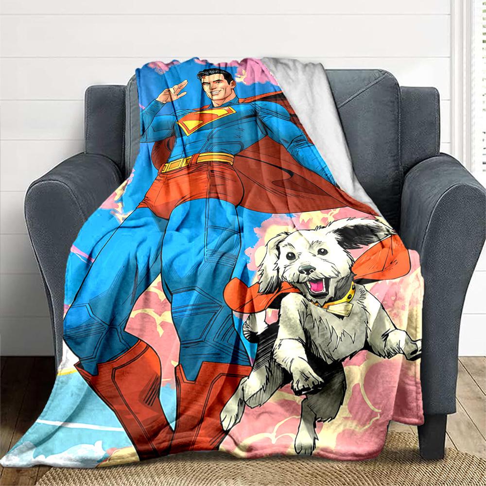 

1pc Superman Blanket Lightweight Flannel Throw For Sofa, Bed, Travel, Camping, Livingroom, Office, Couch, Chair, And Bed 80x120cm