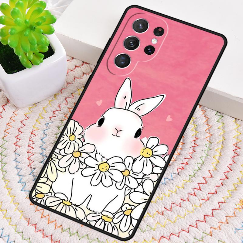 Cute Bunny Rabbit soft Phone Case for Samsung Galaxy note 10 pro S26 Ultra S23 S24 FE S25 S21 S22 PLUS shockproof Cove