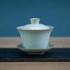 1PCS sky blue exquisite ceramic tea set Handmade gaiwan teacup traditional porcelain tea accessories with covered teacup