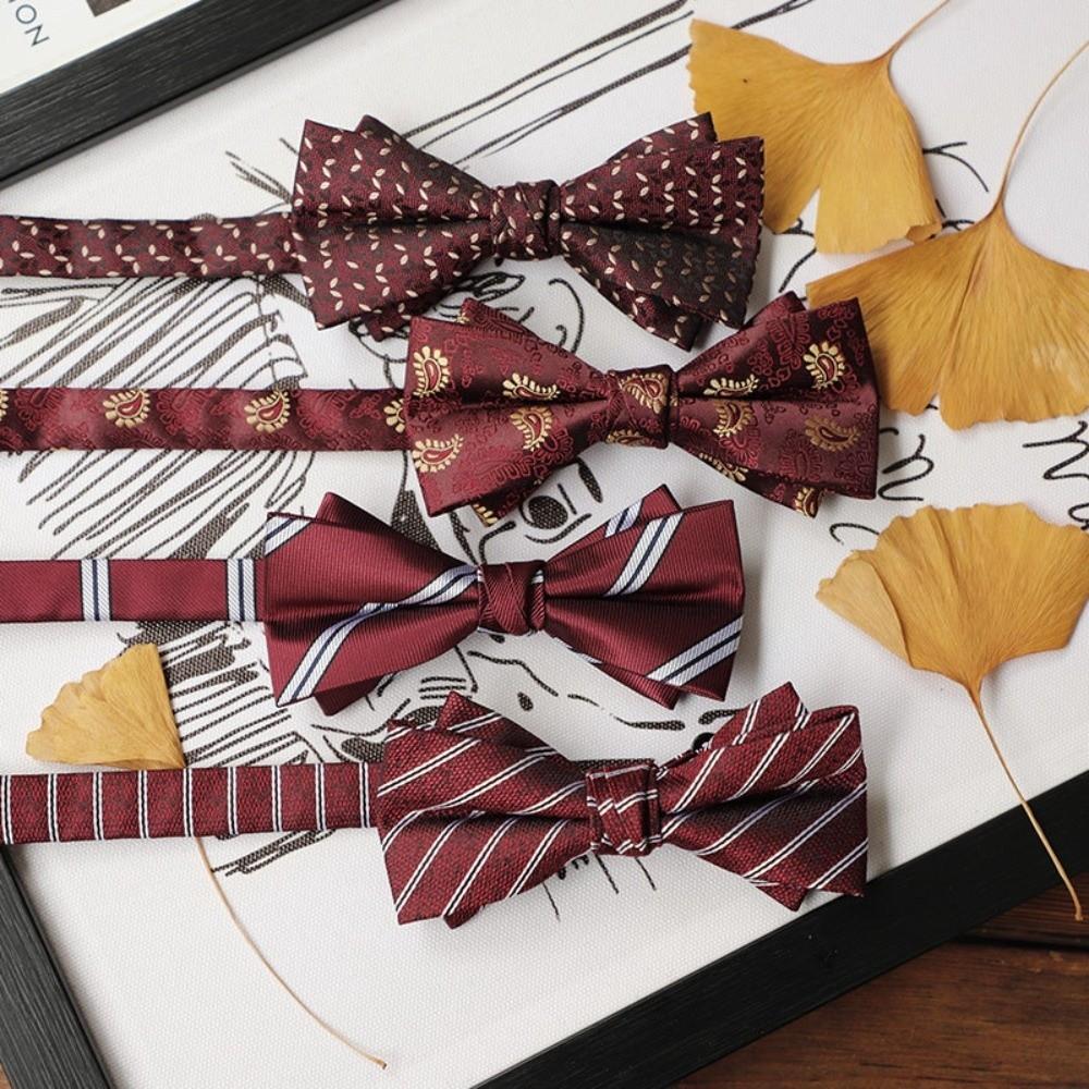 Soft Red Serise Bow Tie Bowknot Bridegroom Groomsman Cravat Creative Men Necktie  Chinese Wedding