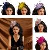 Pillbox Fascinator Hat for Women Wedding Tea Party Hat Headband Hair Clip Head Flower Headdress Bride Headpiece