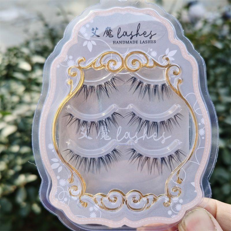 Aimo - Set aus 3 Paar: Natürliche, zarte künstliche Wimpern