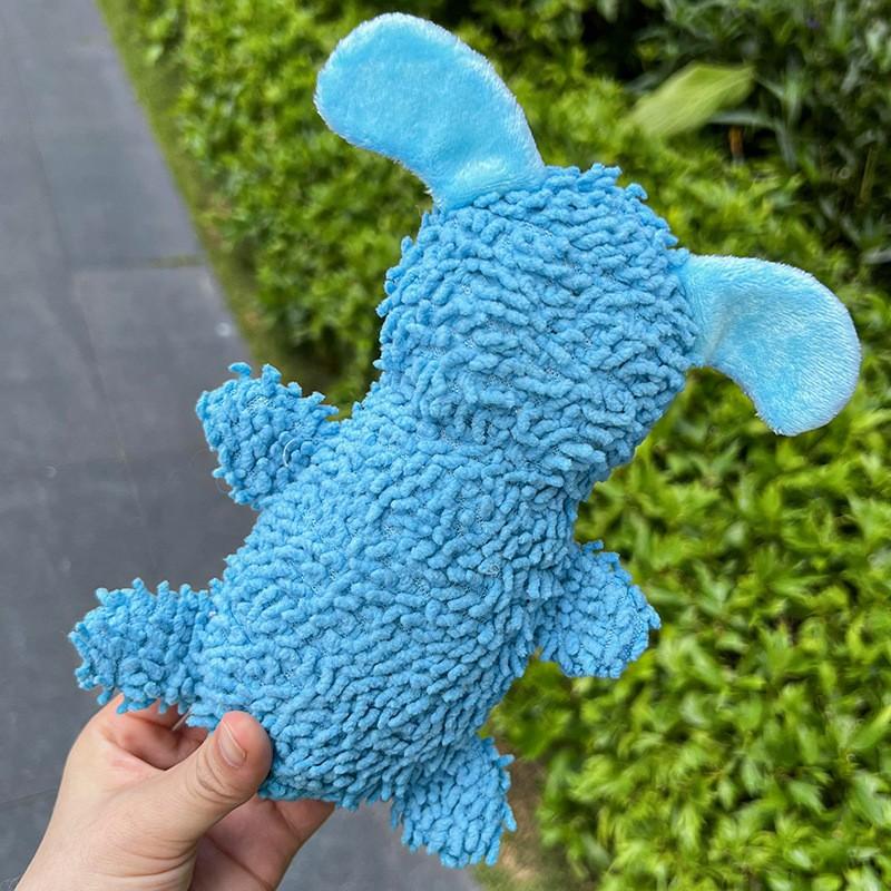 Plush Dog Toy With Sound Effect - Cute Cartoon Squeaky Drag Mop Style Chew Small To Medium Dogs