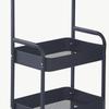 3 Tier Slim Storage Cart Mobile Trolley on Wheel Top Small Table Slide Out Organizer Rolling