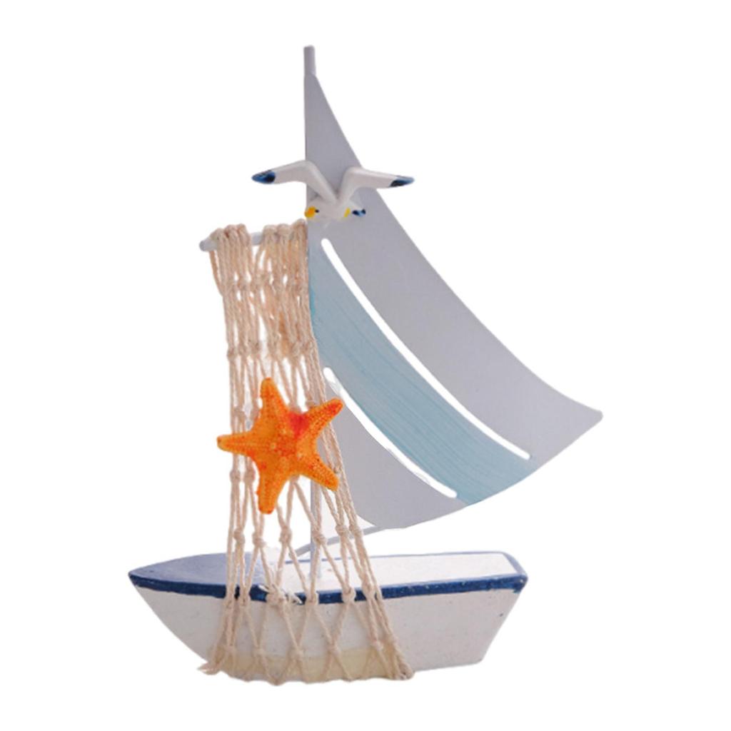 Sailboat Model Ornament Nautical Theme Gift Decorative Collectible Home Decor