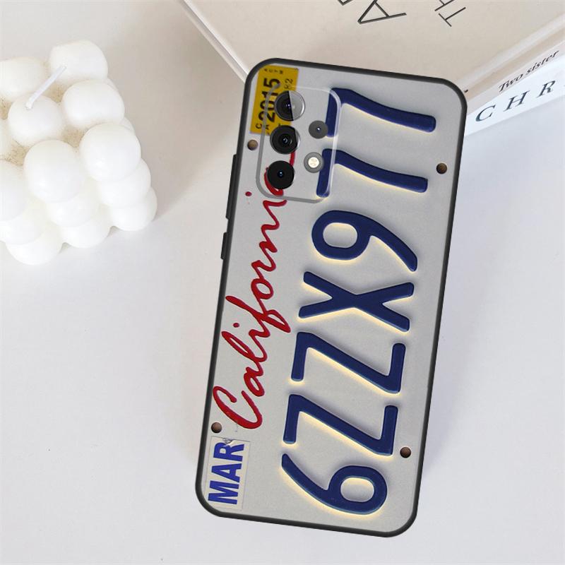 PLATE LICENSE CALIFORNIA For Samsung Galaxy A22 A32 A52 A54 A14 A16 A26 A36 A56 A55 A35 A05 A06 A15 A53 A33 A13 Case
