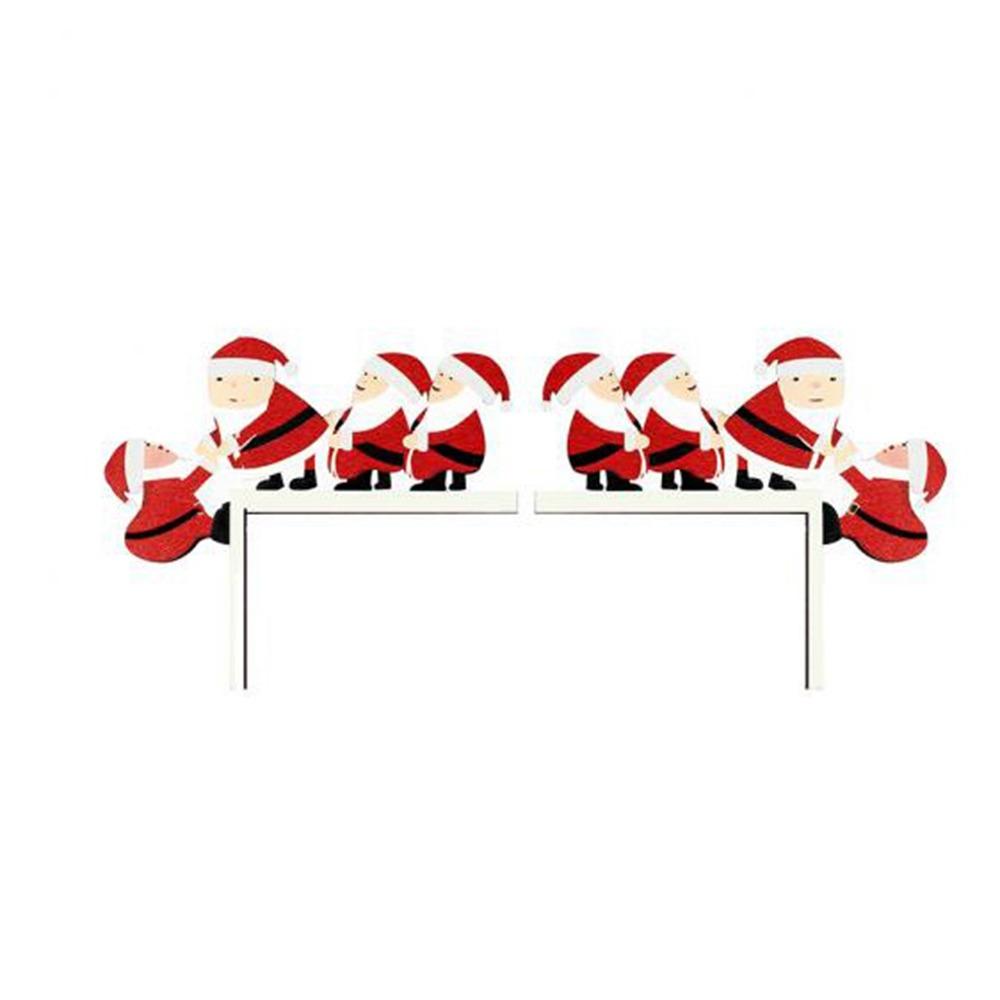 1 Pair Wooden Craft Christmas Door Frame Decorative Faceless Old Man Pendant  Window