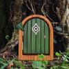 Elf Fairy Door Miniature Garden House Decor Tree Doors Miniature Yard Art Wooden Sculptures Mini Home Garden Doors Ornaments