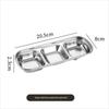 Yizi Xiaojie 304 Stainless Steel 3-Compartment Korean Style Square Sauce Dishes (Set of 2)
