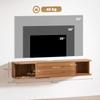 Wall-Mounted TV Cabinet for TVs Up To 50" with Power Outlets, USB and Type C, Drawer and Shelves, 120x24x22.4 Cm, Walnut