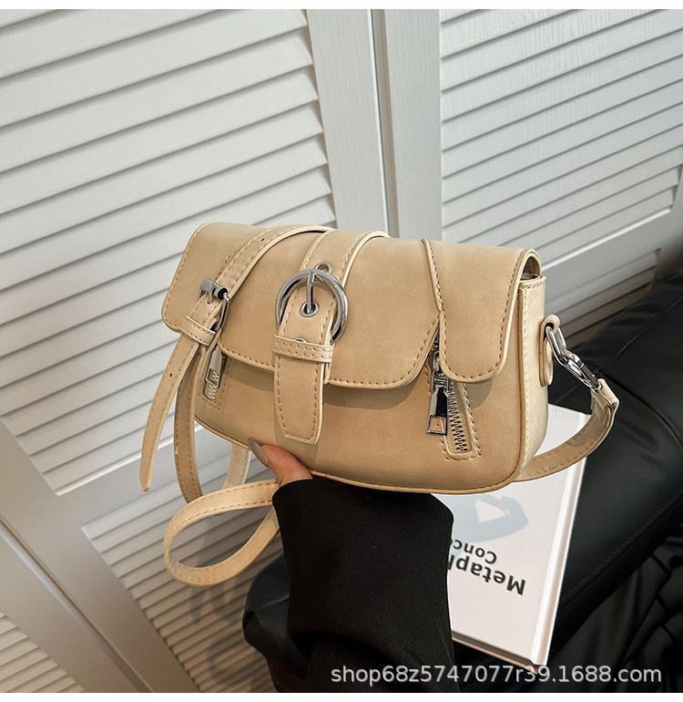 Retro high-end saddle bag women's 2025 new trendy fashion shoulder bag niche design crossbody bag