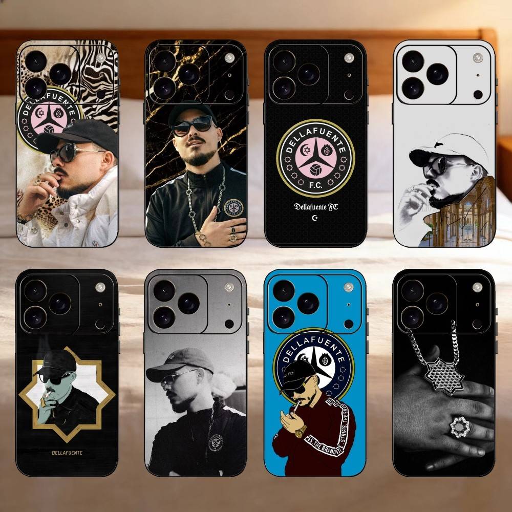 D-Dellafuente FC Phone Case For iPhone 17,16,15,14,13,12,11 Plus,Pro Max,SE4Soft Silicone Black Cover