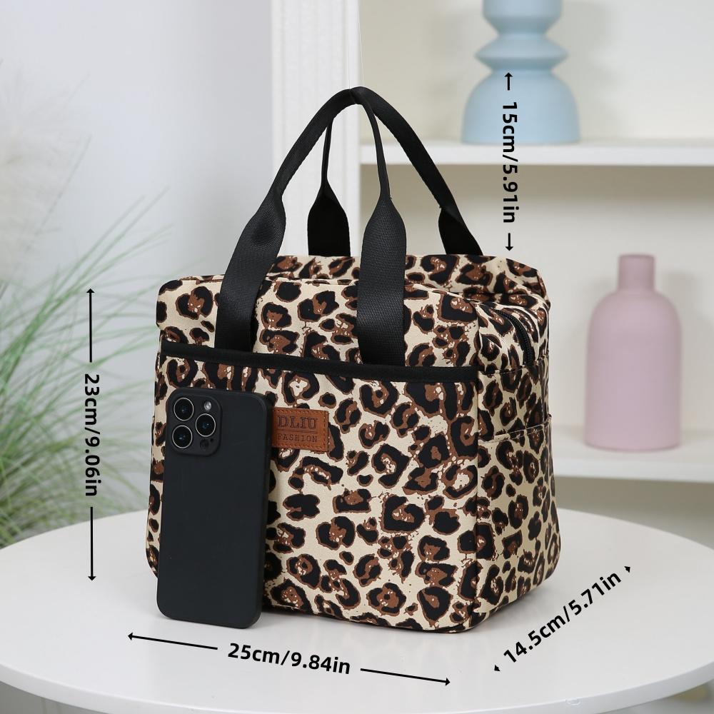 Thickened Nylon Fabric Lunch Bag with Aluminum Foil Inner Large Capacity Portable Lunch Box Storage Bag for Work Picnic Scho