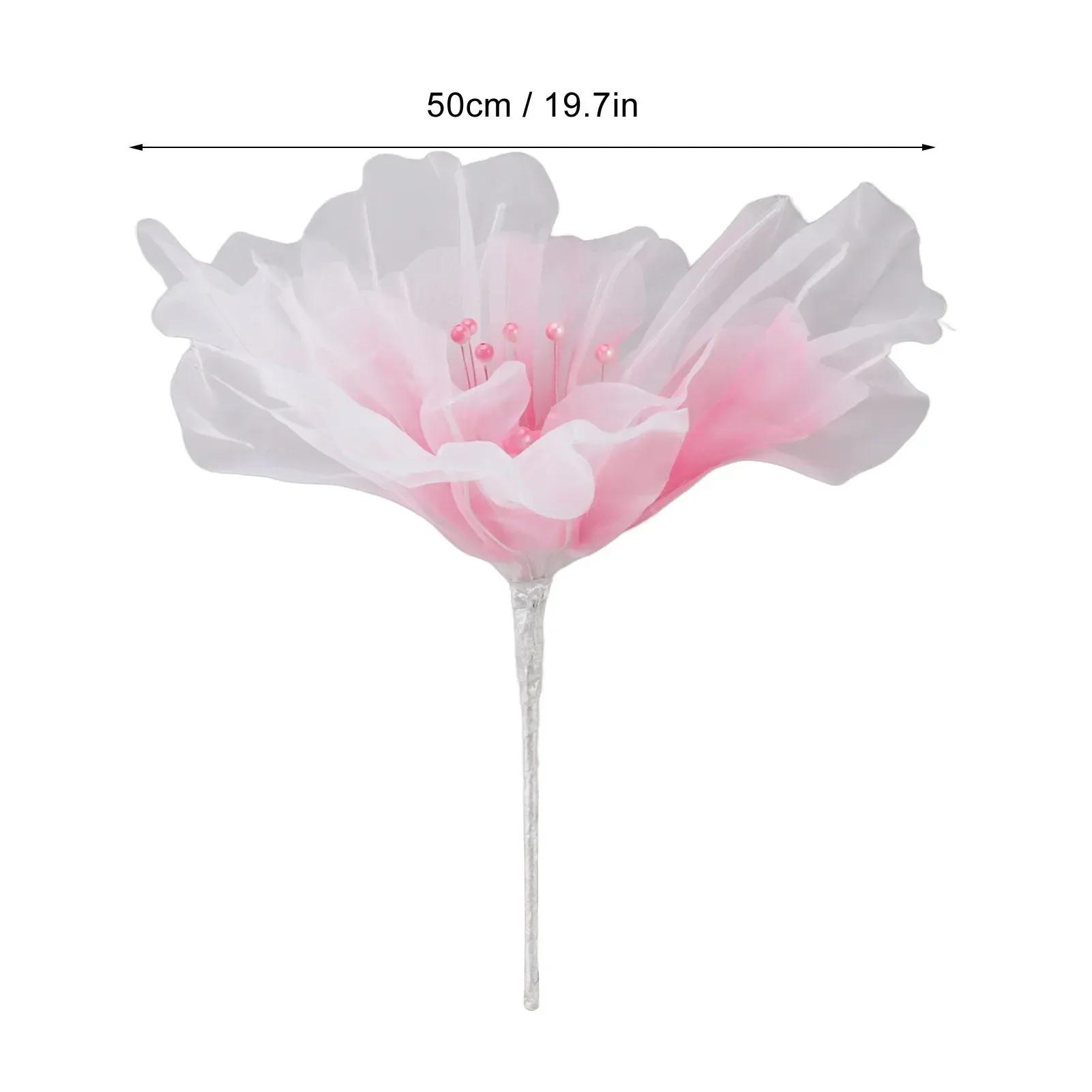 

Gauze Flower 19.7in Diameter Soft Bright Colors Light Reusable Handcrafted Organza Flower For Wedding Photography Family розы красного