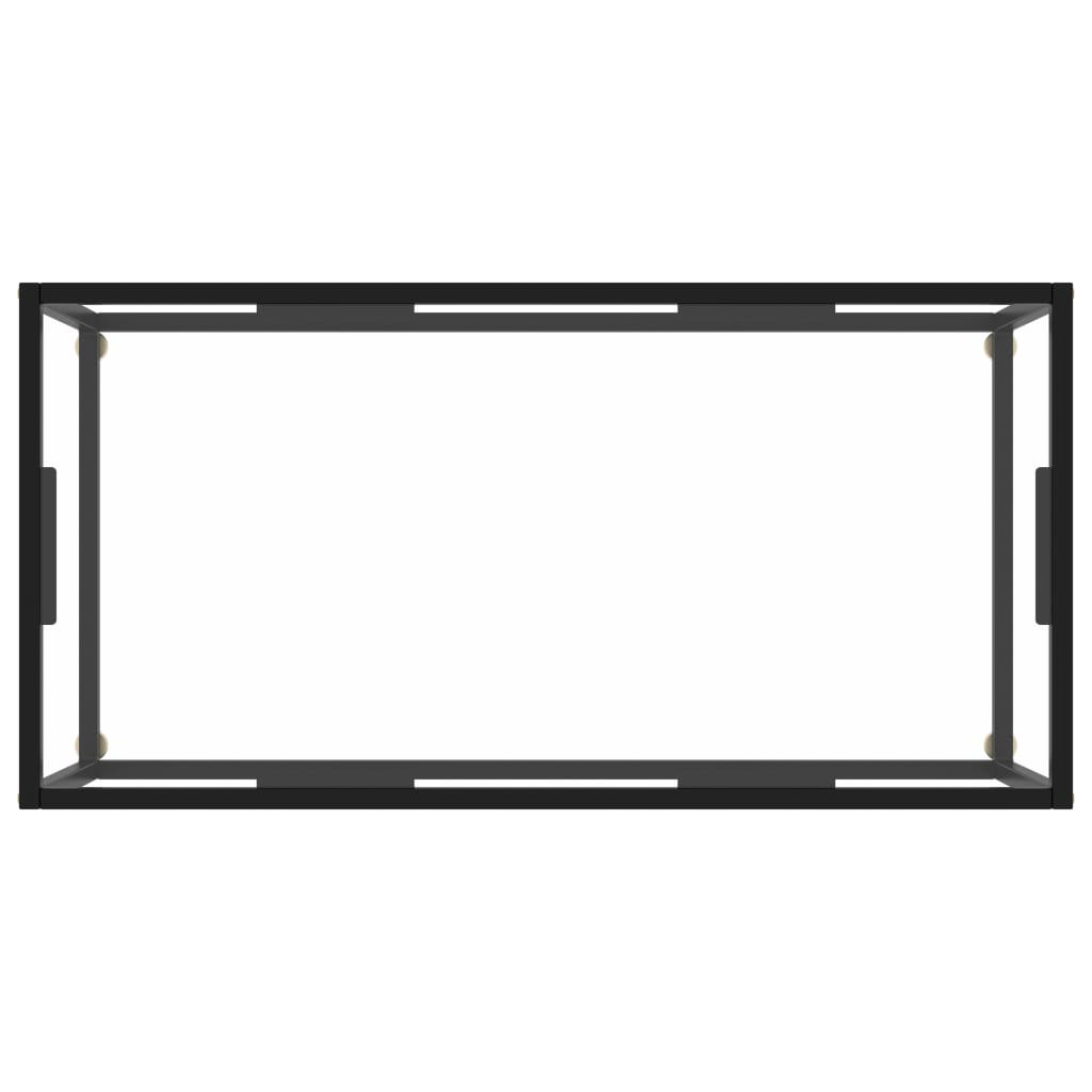 Black Coffee Table with Tempered Glass 100 X 50 X 35 Cm