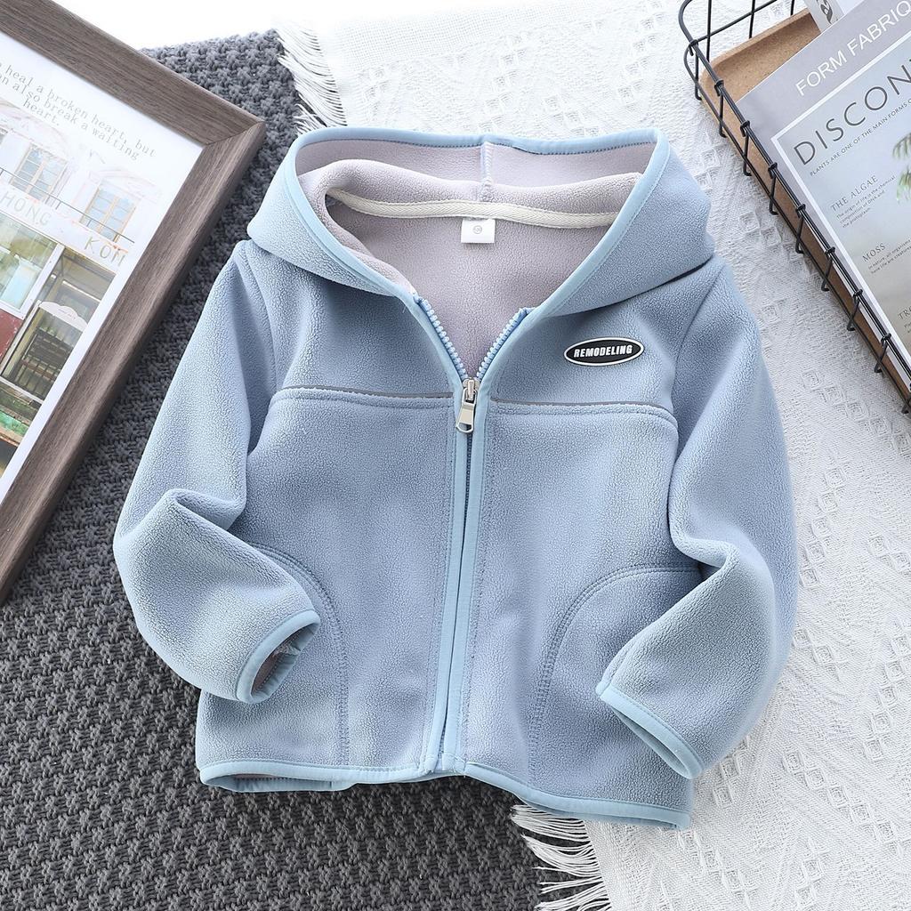 Kinder Polarfleece Kapuzenmantel Herbst Frühling Sport Lässig Kinder Reißverschluss Sweatshirts für Jungen 2-12 Jahre Kleidung