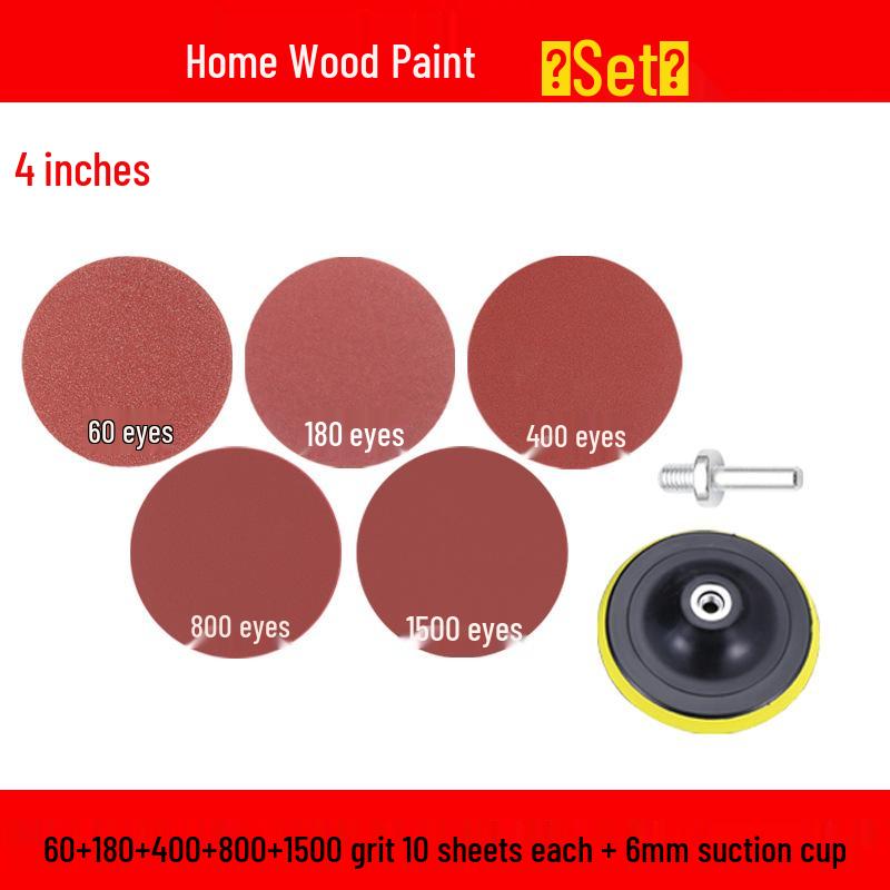 Round Self-Adhesive Sanding Discs Set: 1-4 Inch Polishing Pads for Glass Grinding