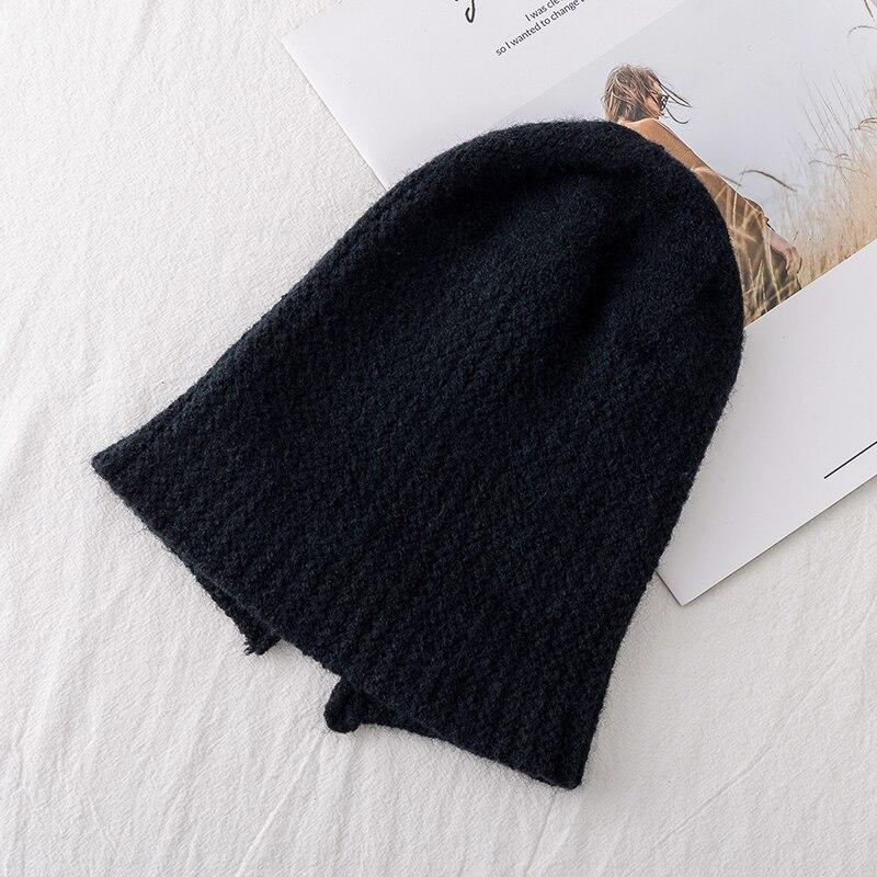 New Women Hat Kpop Style Autumn And Winter Hat Soft Beanie Hats For Women Leisure Back Split Teens Ponytail Knitted Cap