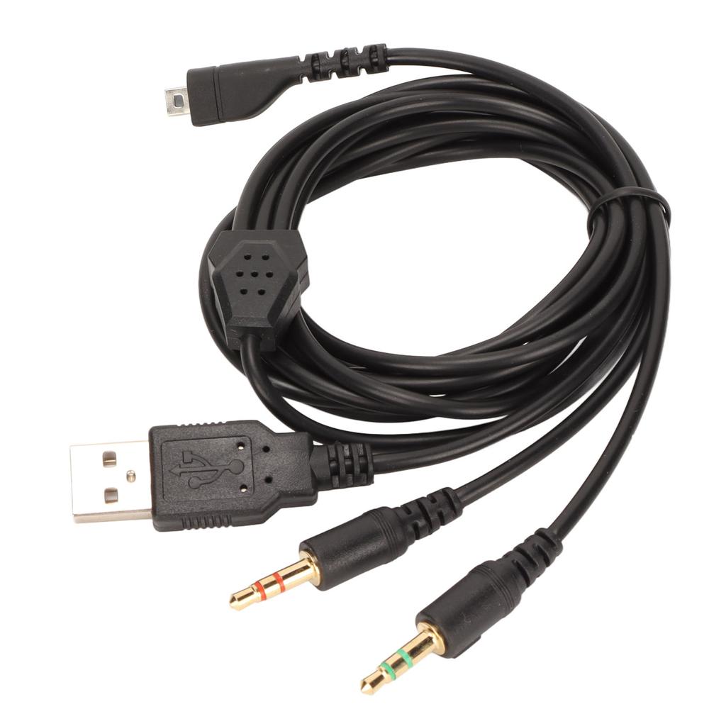 Headphone Cable 3 in 1 Plugs Replacement Gaming Headset Cord with Light for Steelseries Arctis 3 5