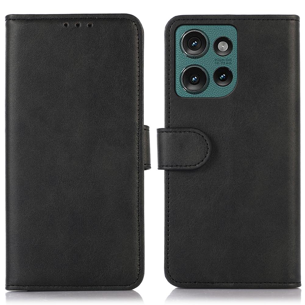 

For Motorola Edge 50 Neo 5G/Moto S50 5G/Thinkphone 25 5G Case Cowhide Texture Leather Wallet Phone Cover with Stand Black