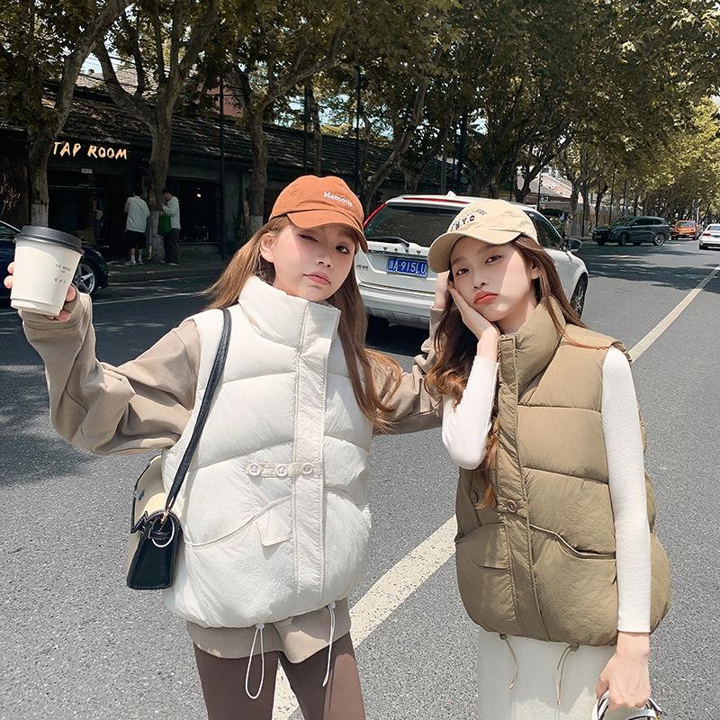 Down Cotton Vest Women's Autumn and Winter New Fashion Vest Small Warm Short Coat Tide