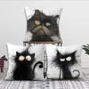Whimsical Cat Art Cushion Cover Sofa Living Room Bedroom Headboard Backrest Cushion Square Cushion Nap Time Pillow Case