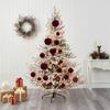 48Pcs Shatterproof Christmas Baubles Velvety Ball Hanging Ornament Christmas Tree Decoration For Wreath Mantels Window
