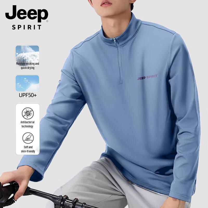 JEEP SPIRIT Men s Quick-Dry Half-Zip Long-Sleeve T-Shirt M