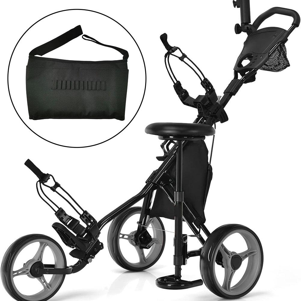 Golf Cart Storage Bag 38x8x21cm Accessory Organizer Holder Black Multipocket Gear Carrier Tool Kit For Course Equipment