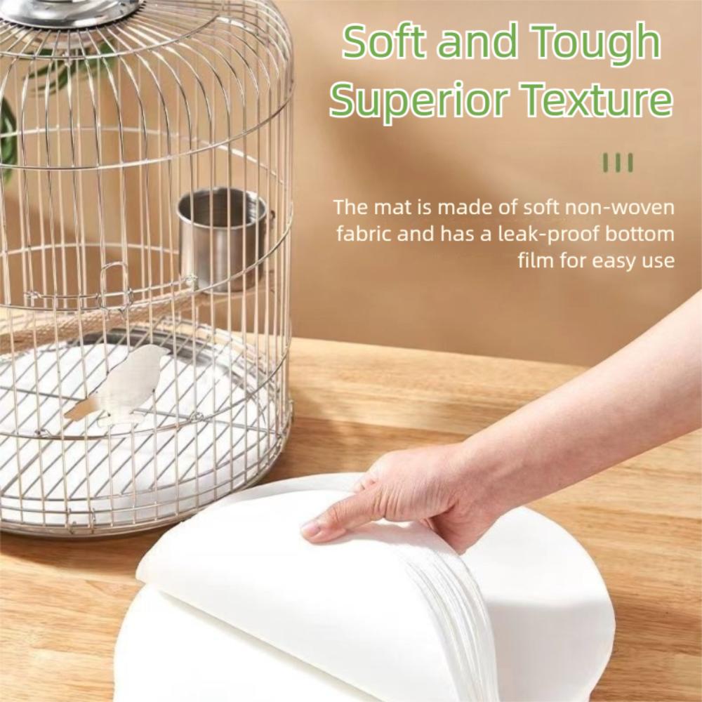 100PCS New Disposable Bird Manure Cleaning Pad Non-woven Fabric Round Square Cage Pad Paper Absorbent Parrot Cage Mat Pet Supply
