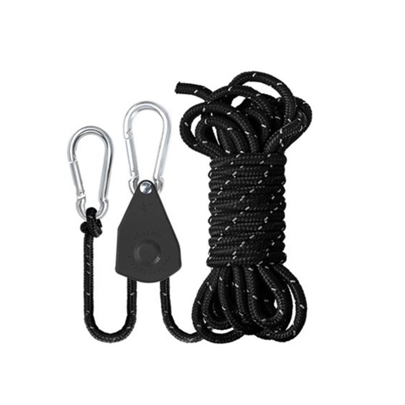 Tent Tie Downs Rope Hangers Camping Pulley Rope Adjustable Reflective Tie Downs Rope Hangers Tent Guide Rope for Outdoor