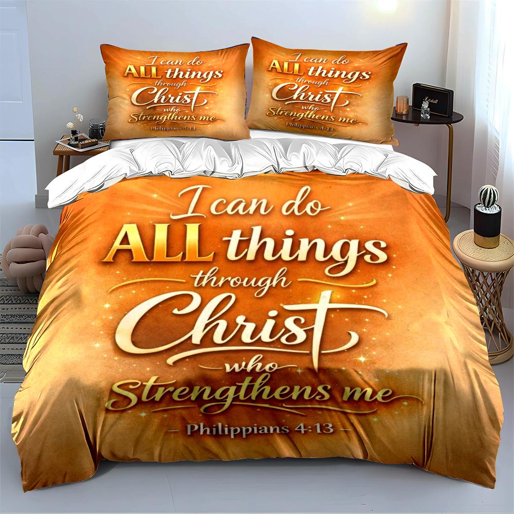 "I Can Do All Things Bedding Set" Bedding set (1 duvet cover, 2 pillowcases, duvet not included)