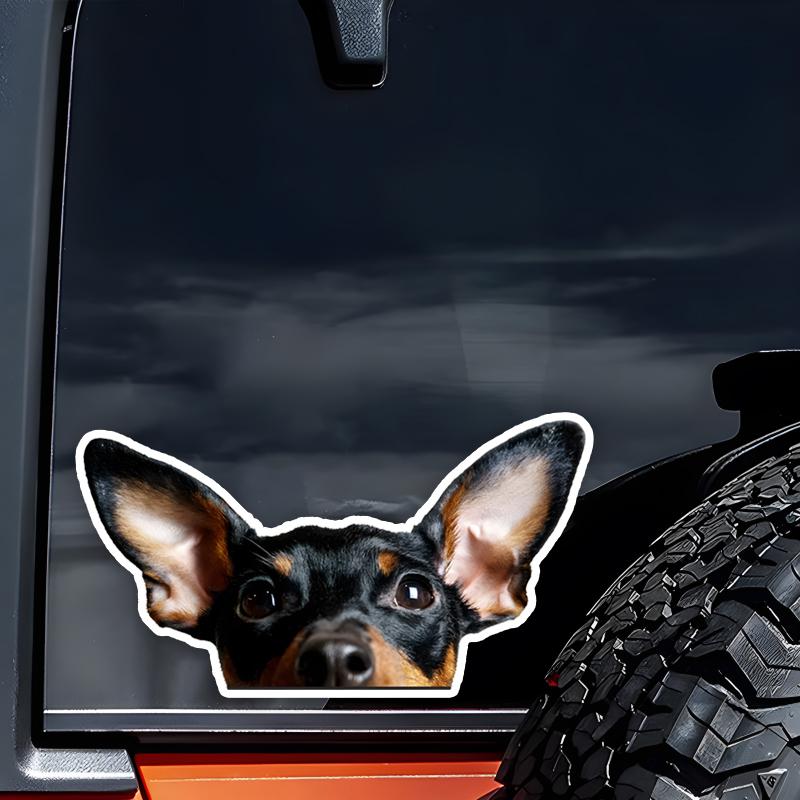 Miniature Pinscher Vinyl Sticker, 15x8cm Waterproof Decal for Car Motorcycle Decor