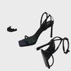 2023 Summer Open Toe Square Head Stiletto Sandals - Elegant Women's One-Strap Design.
