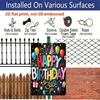 2D Flat, 1pc Colorful "Happy Birthday" Balloon & Gift Metal Wall Art Sign - 8*12 Inch Aluminium Fun Party Decor, Black Background Festive Plaque