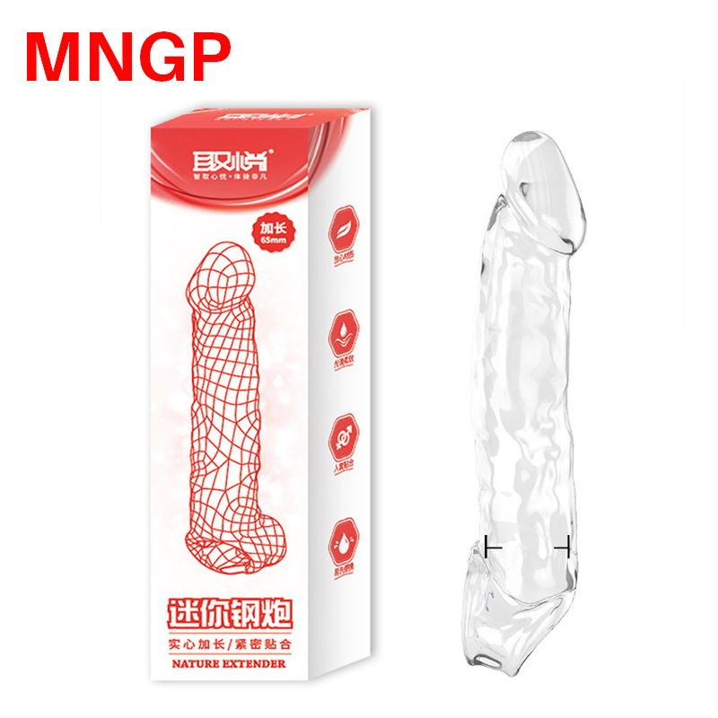 Prelungitor de mânecă pentru penis reutilizabil Prezervative reutilizabile pentru bărbați Extensor pentru mărirea penisului 6/10 cm Jucărie sexuală transparentă