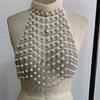 Pearls Body Chain Bra Multilayer Pearls Chest Chain Body Accessories Jewelry for Women Nightclub Raves Body Jewelry