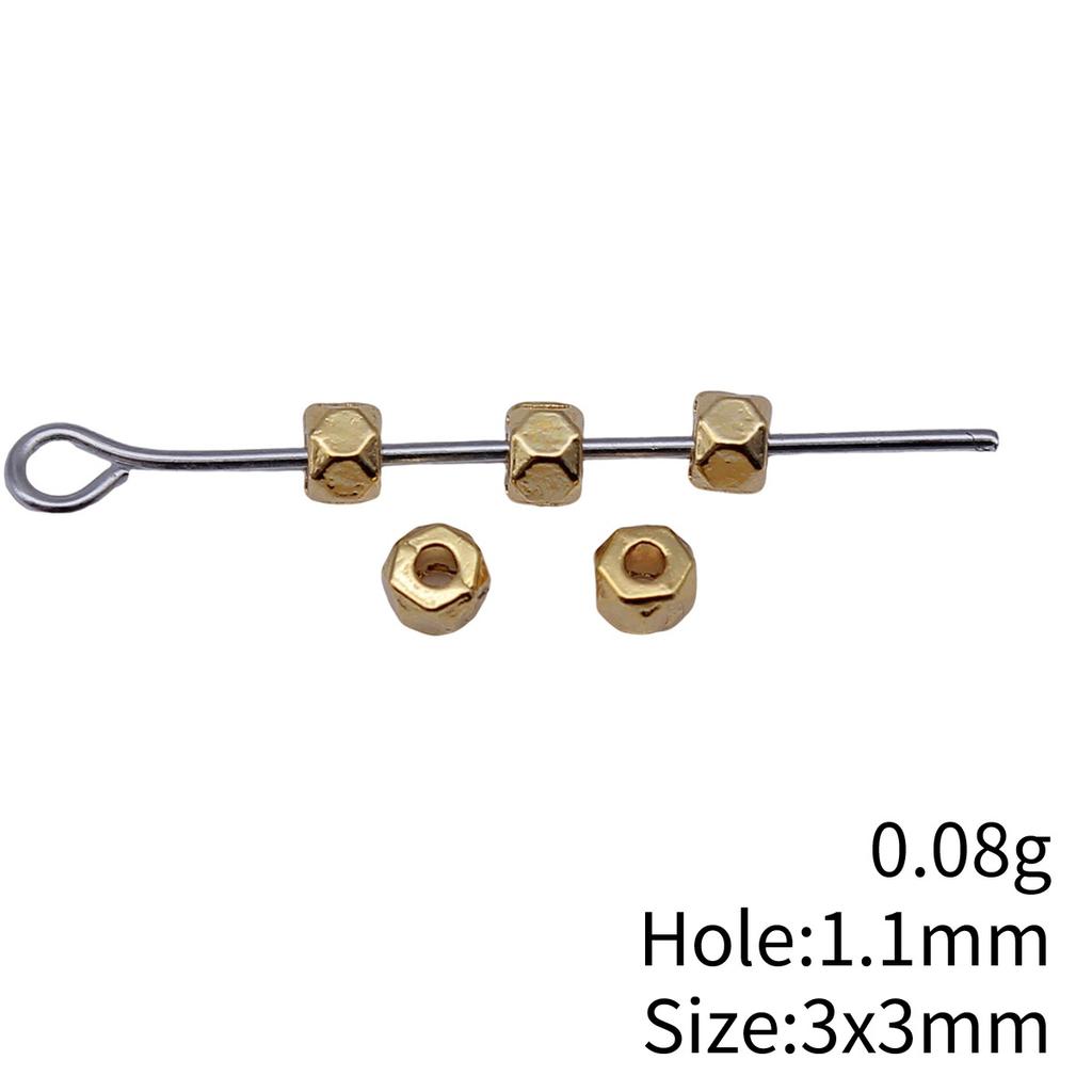 Square Round Mini Spacer Beads Metal Loose Beads For Thin Chain Bracelet Necklace DIY Jewelry Making Supplies For