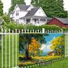 2D Fall Meadow Cottage Backdrop Oil Painting Nature Scenery Photography Background