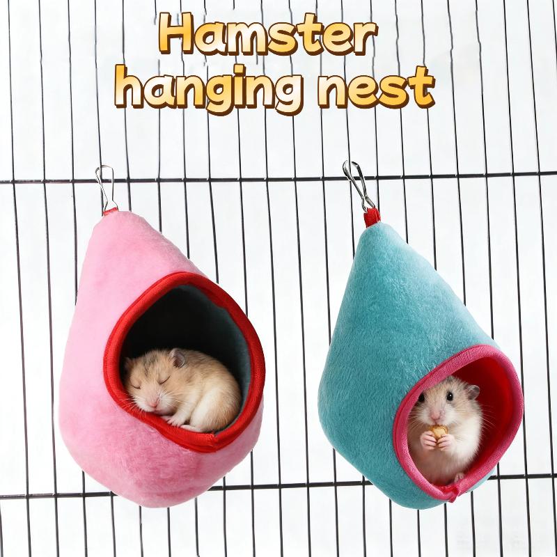 Hamster Vogel Hängenest Plüsch Hängematte Käfignest Weich Warm Schlafbett Beutel Dekoration Haustiere Ruhenest Zubehör