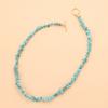 Large Special-shaped Pearl OT Buckle Necklace Femininity Simple Green Turquoise Necklace