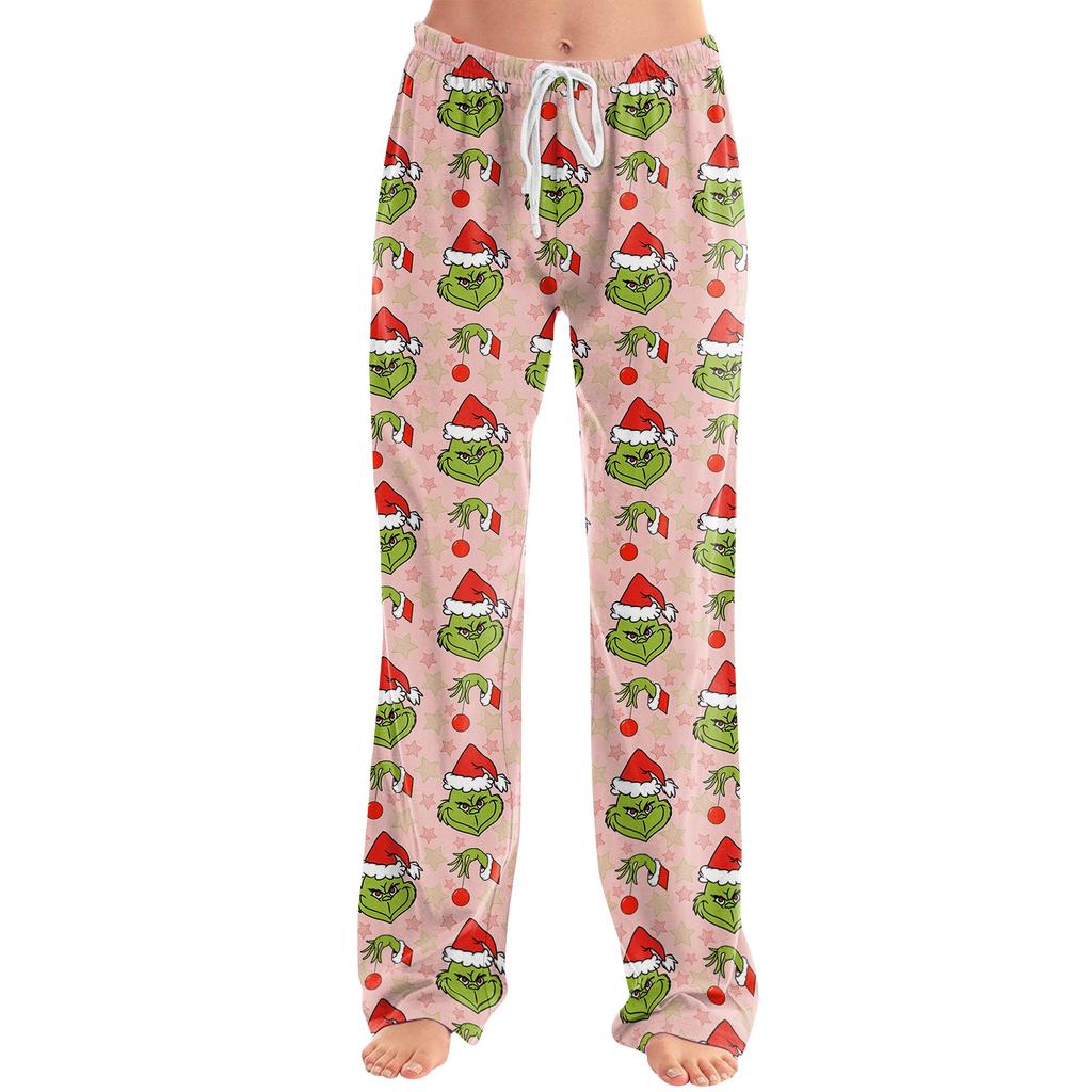 Women's Casual Loose Fit Printed Pajama Pants for Sleep and Home