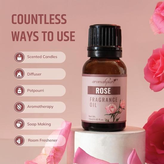 Aromahpure Fragrance Oil | 15 Ml | Rose Aroma Oil for Home Fragrance | Used In Diffusers, Candles, Air Fresheners, Soaps, IFRA Certified
