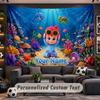 Wall Hanging Tapestry Custom NameBaby Shark Pattern Personalized Printed Fabric Wall Decor