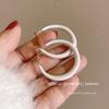 Fall and Winter Milky White Drip Glazed White White Circle Geometry 2025 New Arrival Tide Earrings Stud Earrings Ear Rings